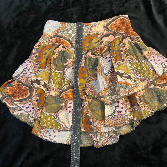 CHUFY Jag Skirt Soumy Olive Silk Blend Mini NWT M - Picture 4 of 11